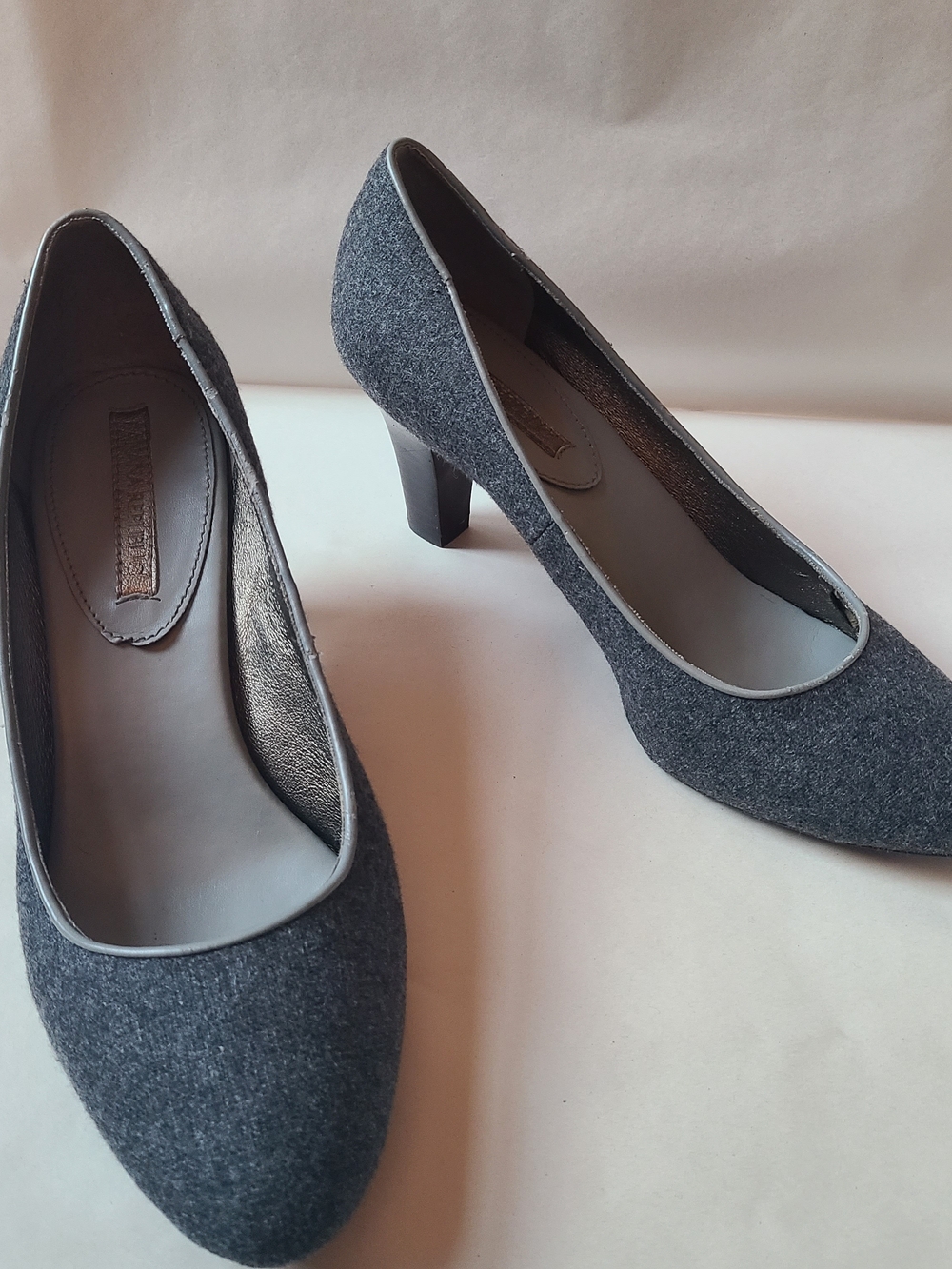 Banana Republic Gray Wool Block Heel Pumps